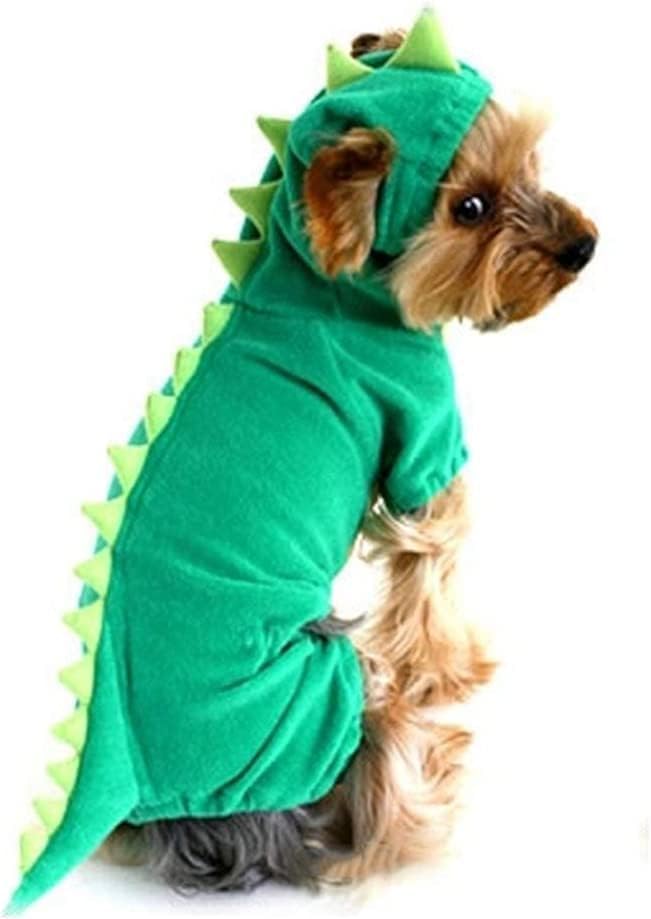 Hotumn Dinosaur Dog Halloween Costume Pet Dino Hoodie for Small Dogs (Large, Green) - Image 3