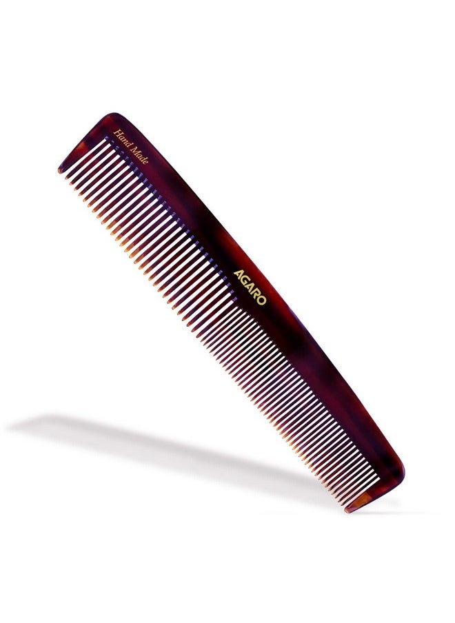 AGARO AGARO Hand Made Comb, Dressing Comb with Wide & Thin Tooth, Smooth Rounded Teeth, Hair Styling, Grooming, Hair Brushing, Hair Dressing, Cellulose Acetate Comb, For Men & Women, HMC78, Brown.  - Image 1
