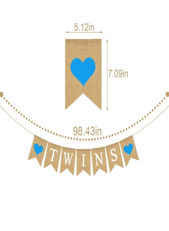 Rainlemon Rustic Burlap Twins Banner for Twin Boys Baby Shower Party Decoration - Image 4