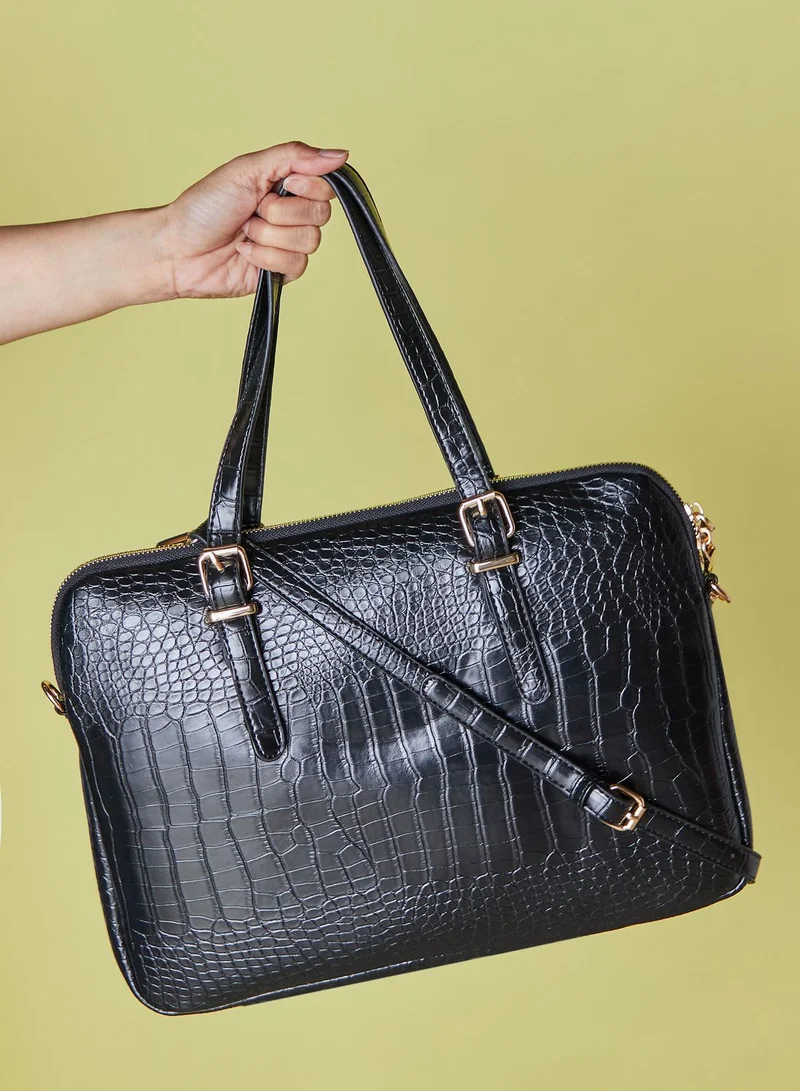 AURORA 15" Croc Embossed Laptop Bag