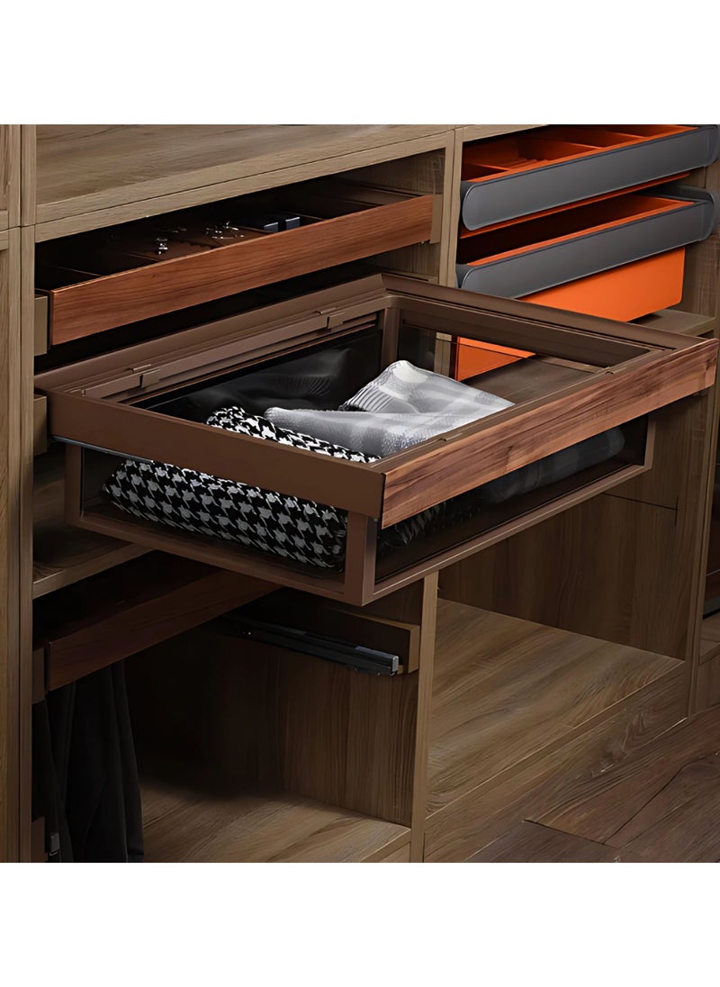 eurocliq Pull-Out Sliding Wardrobe Organizer with Detachable Baskets, Closet Containers and Storage Cubes Organizing Clothing Ideal for Bedroom, Laundry, Bins Closet Organization Works like a Drawer  - Image 1