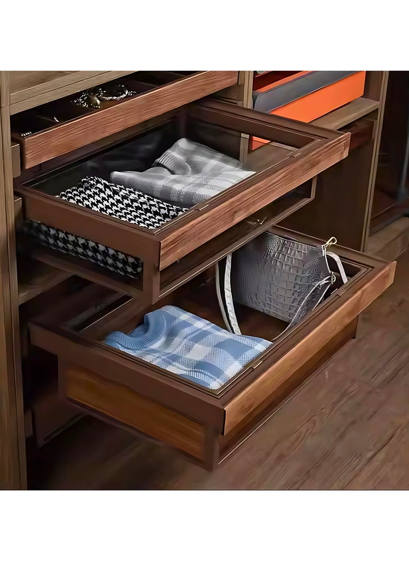 eurocliq Pull-Out Sliding Wardrobe Organizer with Detachable Baskets, Closet Containers and Storage Cubes Organizing Clothing Ideal for Bedroom, Laundry, Bins Closet Organization Works like a Drawer  - Image 4