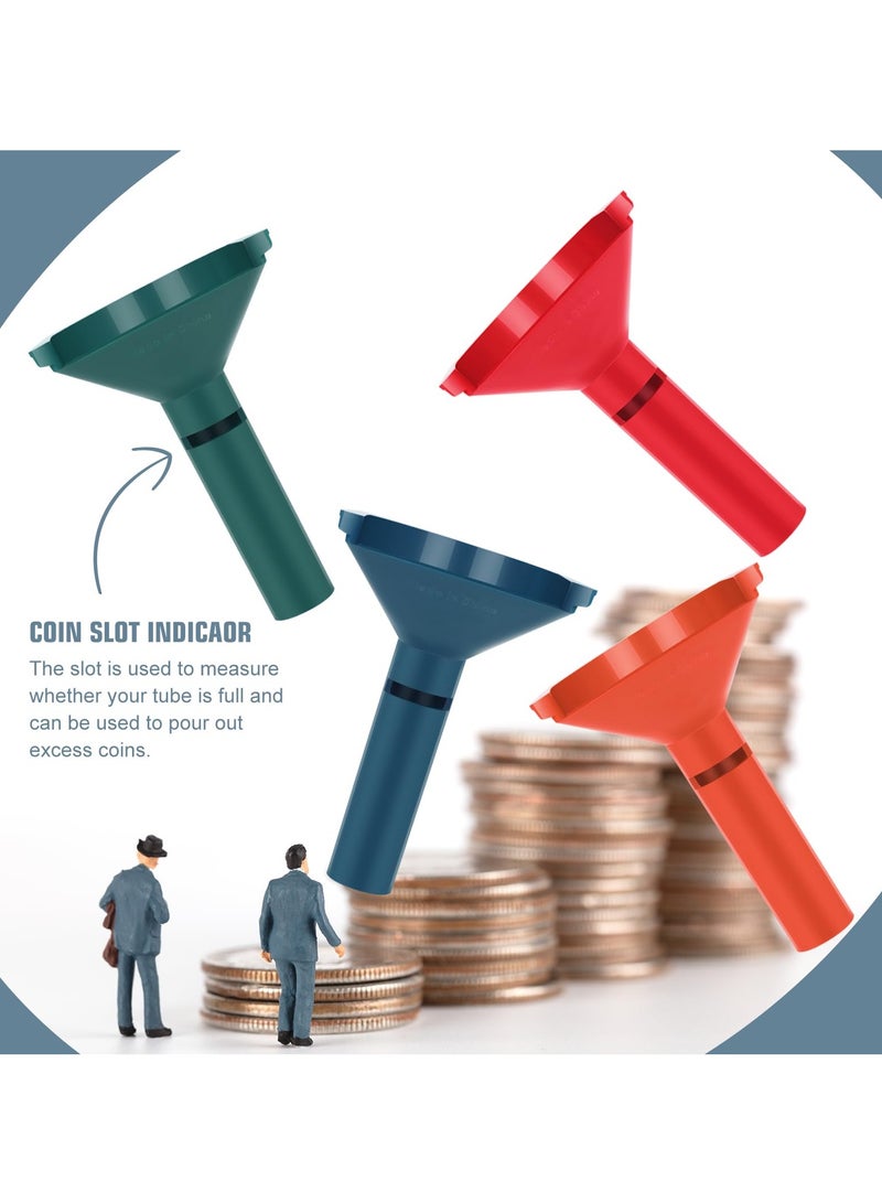 SYOSI Coin Sorter Tubes with Assorted 100pcs Coin Wrappers, Set of 4  Ideal for Quarters, Dimes, Nickels, and Pennies, Streamline Your Coin Handling and Wrapping Process - Image 5