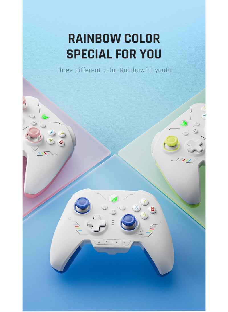 general Professional Gamepad RAINBOW 2 SE Wireless Gaming Controller for Switch / PC /Android / iOS with Hall Effect Linear Trigger, Hall Joystick, 1000mAh Battery, 1000Hz Polling Rate, 12-Bit Axis-Resolution, 2.4G/Bluetooth/Wired connected, Mapping Motion Control, 180° Wrapped Rubberized Grip, Adaptive Calibration, 0 Deadzone Joystick, 4 Remappable Additional Buttons - Image 3