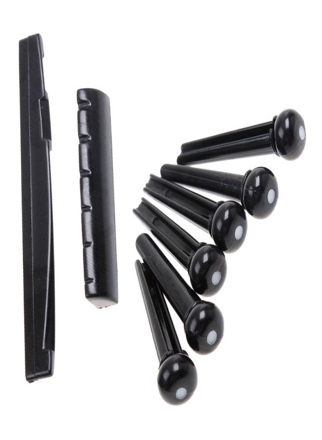 A Set of  Folk Guitar Bone Bridge Pins Saddle Nut - Image 2