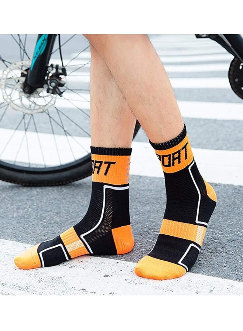 KASTWAVE 5 Pack Sports Cycling Socks Colorful Anti Smell Ankle Athletic Socks for Running Hiking, Tennis, Workouts and Fitness Training, Anti-blister with Reflective Strips - Image 4