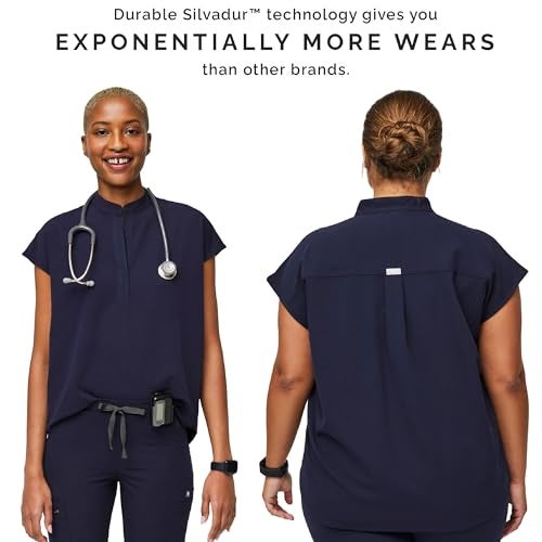 FIGS Rafaela Oversized Scrub Top for Women— Navy Blue, 2XL - Image 4
