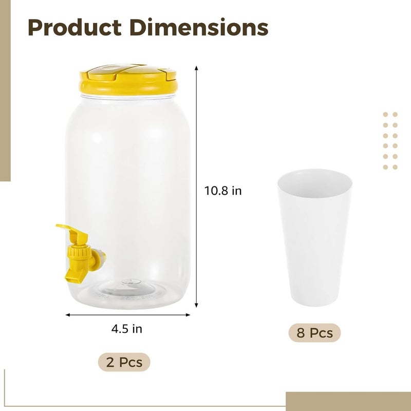 Drink Dispensers With Spigots, Cups Included, For Parties & Outdoor - Image 3