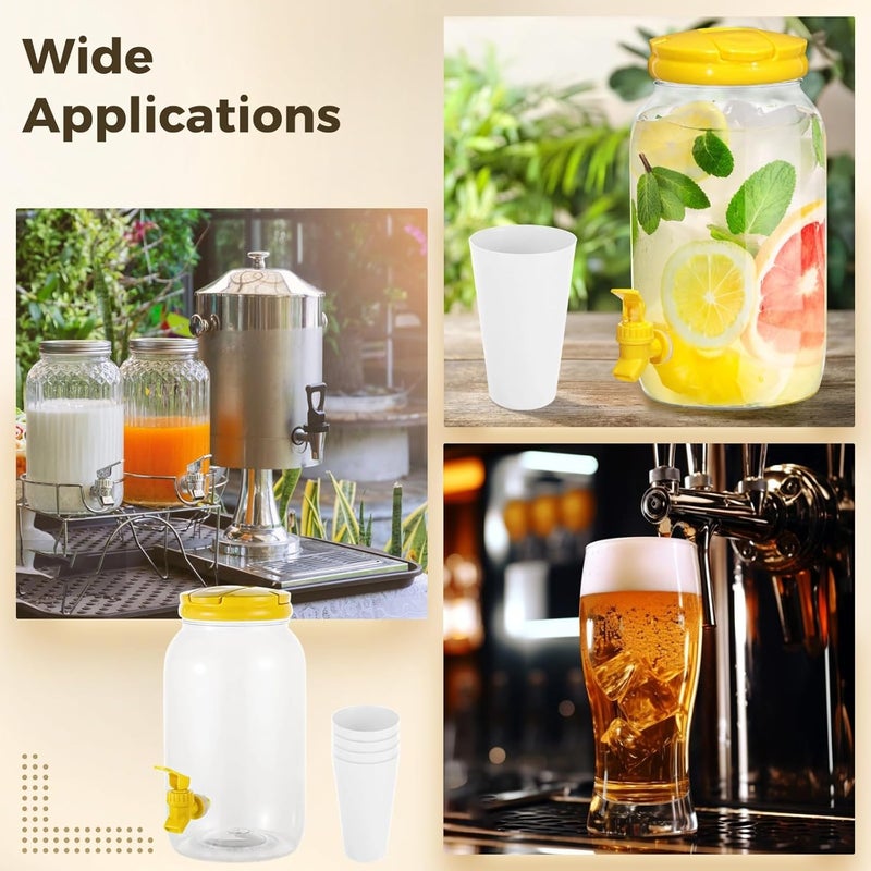 Drink Dispensers With Spigots, Cups Included, For Parties & Outdoor - Image 2