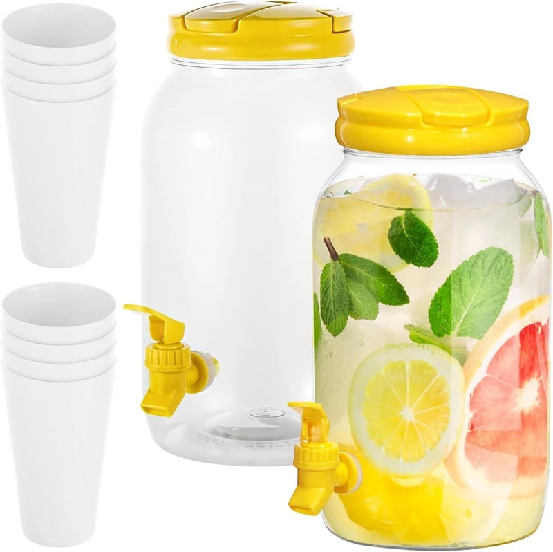 Drink Dispensers With Spigots, Cups Included, For Parties & Outdoor - Image 1