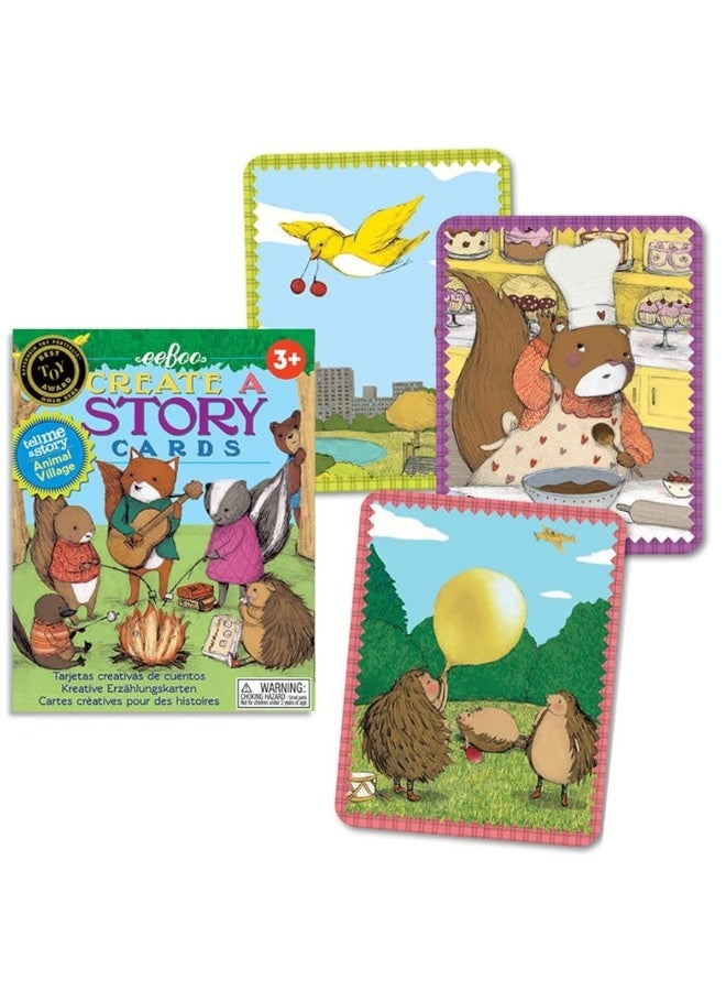 eeBoo: Animal Village Create A Story Pre-Literacy Cards, 36 Cards Included in The Set, Encourages Imagination, Creativity and Story-Telling, for Ages 3 and up - Image 1