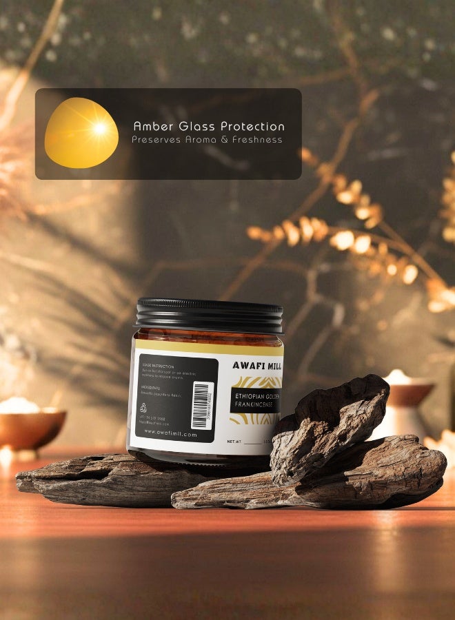 AWAFI MILL Ethiopian Golden Luban (Frankincense) Incense Resin 100g (3.5 Oz) | Olibanum Tears for Charcoal & Bakhoor Burners - Image 3