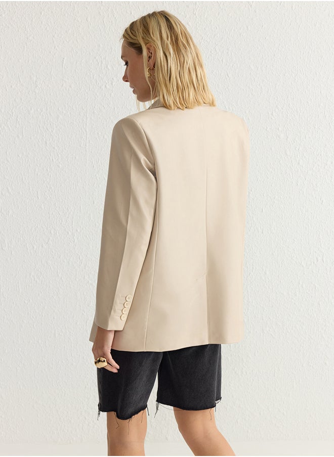 trendyol Shawl Collar Lined Regular Fit Blazer Jacket TWOAW25BC00022  - Image 2