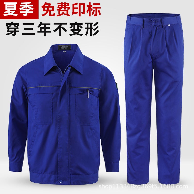 Summer Workwear Suit For Men, Thin Wear-Resistant Workwear, Factory Clothing Tops, Stain-Resistant Labor Protection Clothing, High-End Men'S Clothing - Image 2