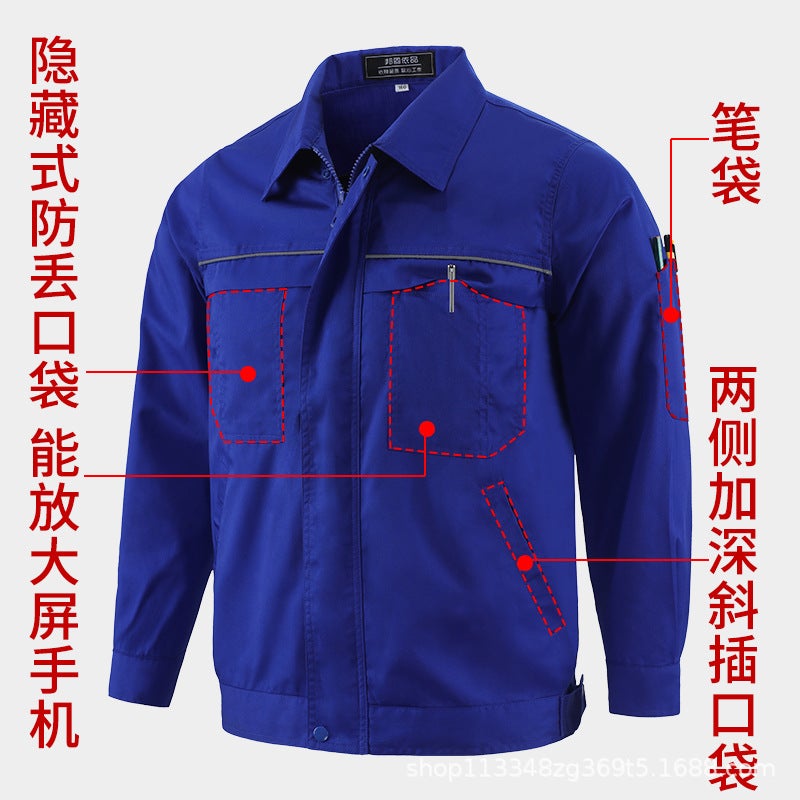 Summer Workwear Suit For Men, Thin Wear-Resistant Workwear, Factory Clothing Tops, Stain-Resistant Labor Protection Clothing, High-End Men'S Clothing - Image 3