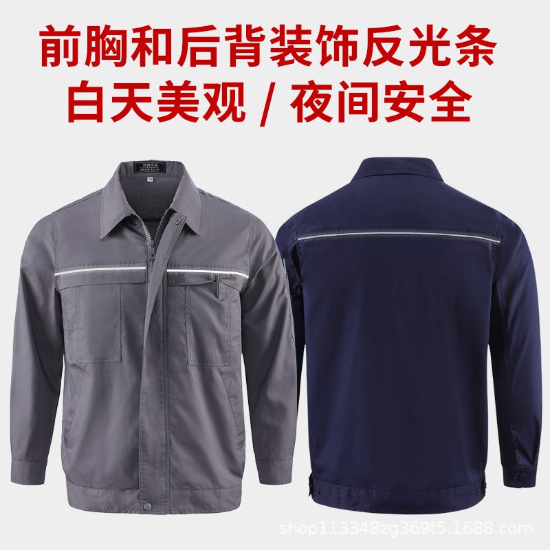 Summer Workwear Suit For Men, Thin Wear-Resistant Workwear, Factory Clothing Tops, Stain-Resistant Labor Protection Clothing, High-End Men'S Clothing - Image 4