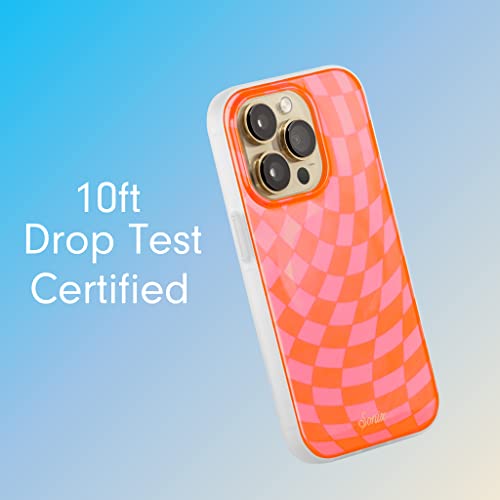 Sonix Case for iPhone 14 Pro Max Compatible with MagSafe 10ft Drop Tested Checkered Orange Pink - Image 3