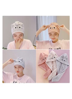 Excefore Hair Drying Towels 3 Packs Microfiber Hair Towel Wrap Funny Cat Hair Drying Towels for Women Girls Cat Lovers Ultra Absorbent Quick Dry Hair Turban for Drying Long Thick Curly Hair  - Image 2