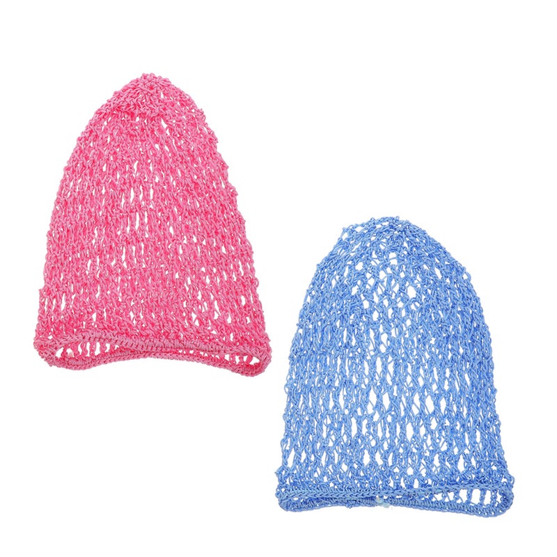 2PCS Crochet Hair Net for Women Mesh Hair Net for Sleep Rayon Knit Snood Hat Crocheted Sleep Cap Hair Cover for Hair - Image 1