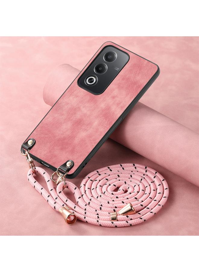 S-TOP Case For OPPO A52 / A72 / A92 Vintage Leather PC Back Cover Phone Case with Crossbody Strap - Image 4