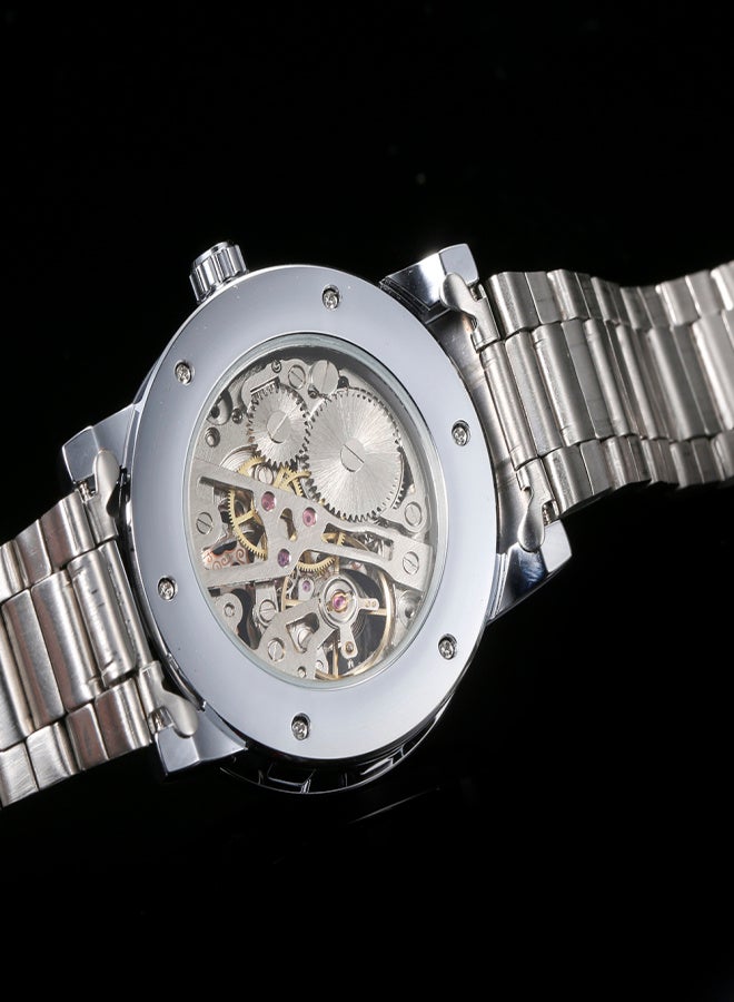 Winner Men Watch Fashion Diamond Display Luminous Hands Gear Movement Retro Mechanical Skeleton Watches Luxury Casual Business Wristwatch - Image 2