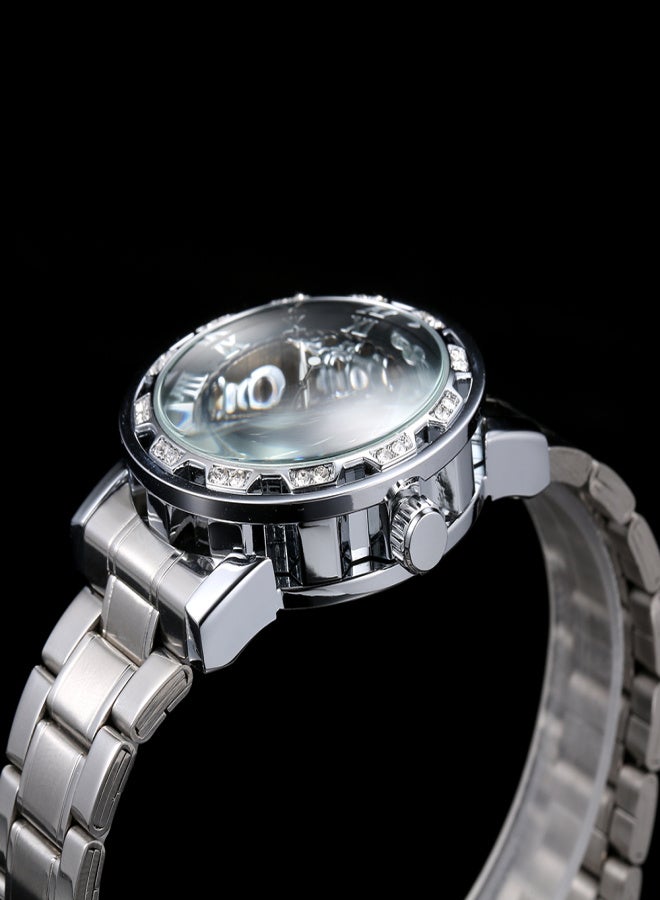 Winner Men Watch Fashion Diamond Display Luminous Hands Gear Movement Retro Mechanical Skeleton Watches Luxury Casual Business Wristwatch - Image 5