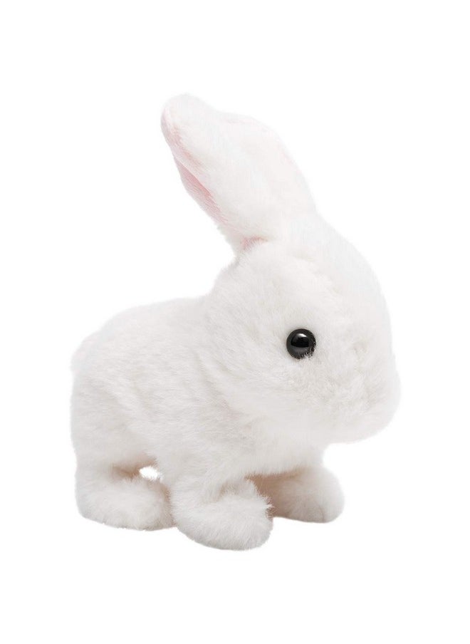 HollyHOME - Plush Rabbit Easter Electronic Interactive Toy Jumping,Wiggle Ears,Mouth Moving Bunny Toy 7 Inches White Gifts For Kids - Image 1