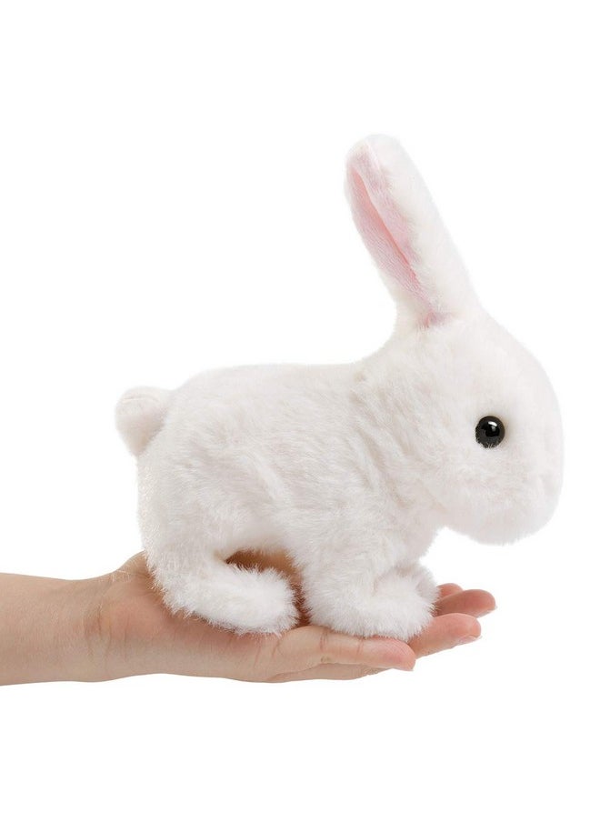 HollyHOME - Plush Rabbit Easter Electronic Interactive Toy Jumping,Wiggle Ears,Mouth Moving Bunny Toy 7 Inches White Gifts For Kids - Image 1