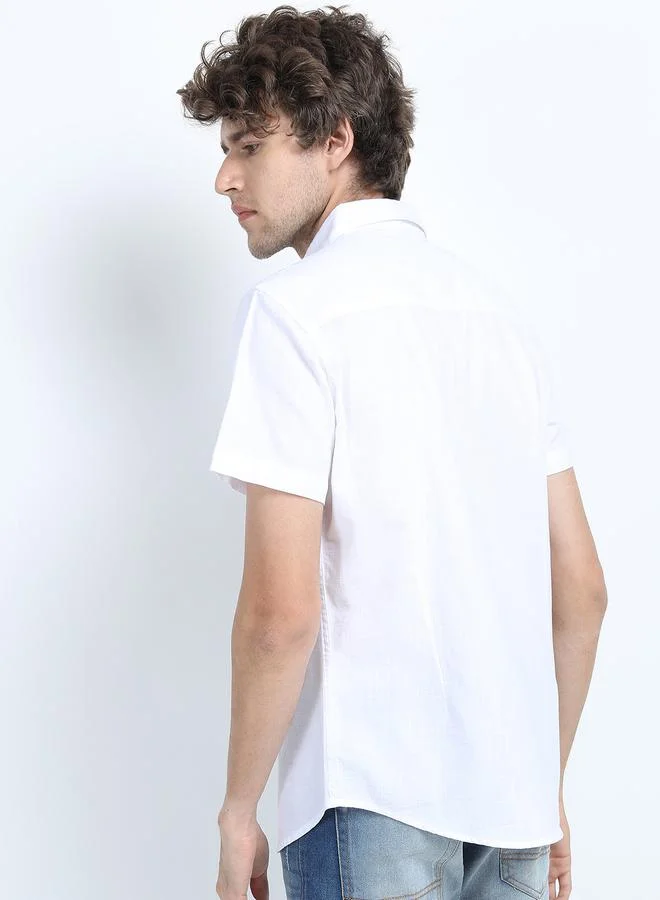 Ketch Contrast Print Cotton Casual Shirt by Styli