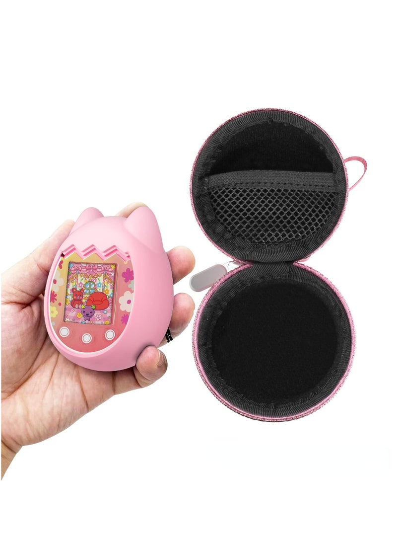 Virtual Pet Game Machine Silicone Case Soft Skin Cover Case Set for Tamagotchi Pix Interactive Virtual Pet Game Machine (1 Set Pink)  - Image 5