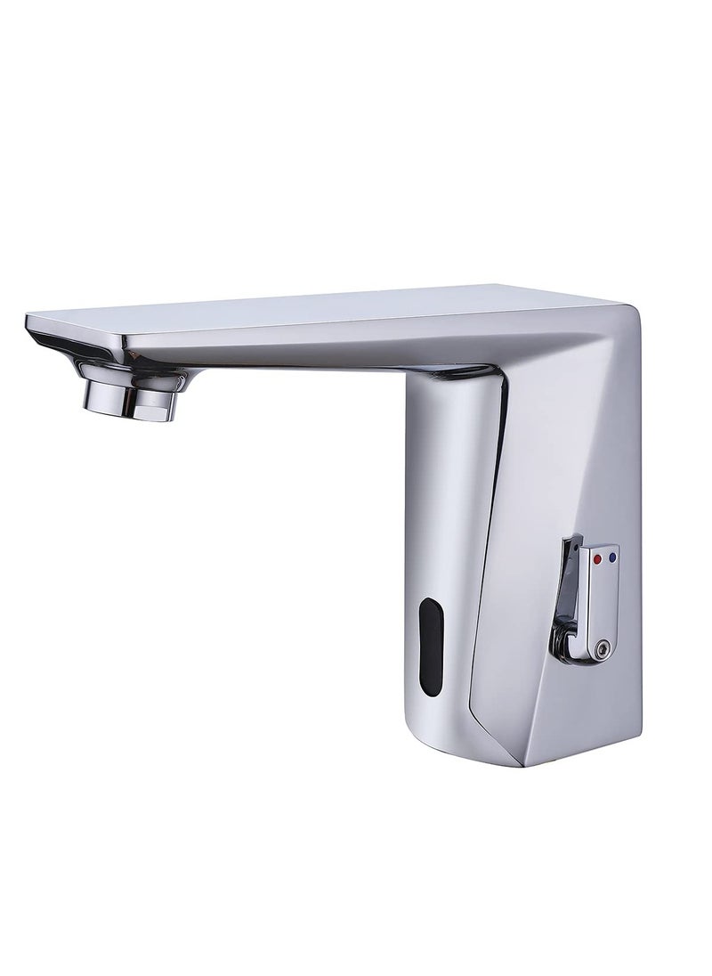Excefore - Automatic Sensor Faucet, Touchless Faucet for Bathroom, Chrome Vanity Faucets, Easy Installation Hand Free Faucet with Temperature Adjustable Knob Ideal for School Home Hotel - Image 1