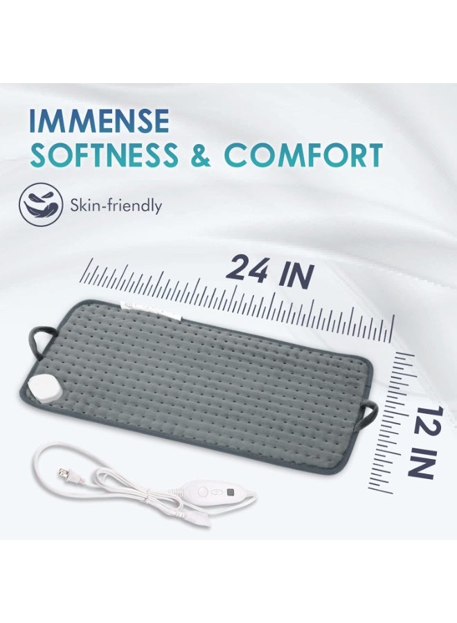 وسادة تدفئة كهربائية بمقابض يد - حزام حراري متعدد الأغراض لراحة الرقبة والأكتاف والظهر - مزودة بـ 6 مستويات للحرارة لتسكين آلام العضلات والاسترخاء - Image 5