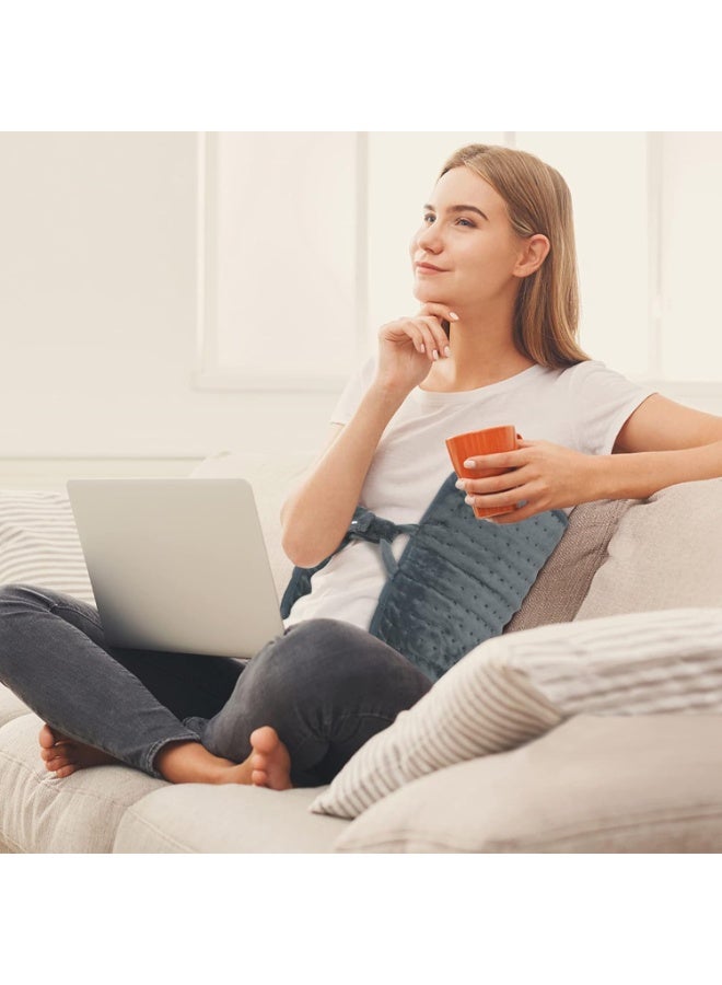 وسادة تدفئة كهربائية بمقابض يد - حزام حراري متعدد الأغراض لراحة الرقبة والأكتاف والظهر - مزودة بـ 6 مستويات للحرارة لتسكين آلام العضلات والاسترخاء - Image 2