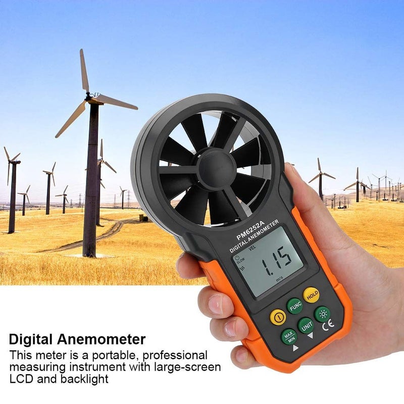 Digital Anemometer Wind Speed Meter Air Flow Gauge With LCD Backlight Data Hold Min Function Black For Handheld Fixed Measurement Indoor Outdoor - Image 5