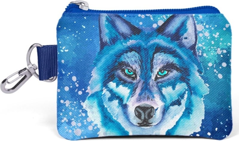 CORAL HIGH Blue Wolf Patterned Coin Purse Boy  - Image 1