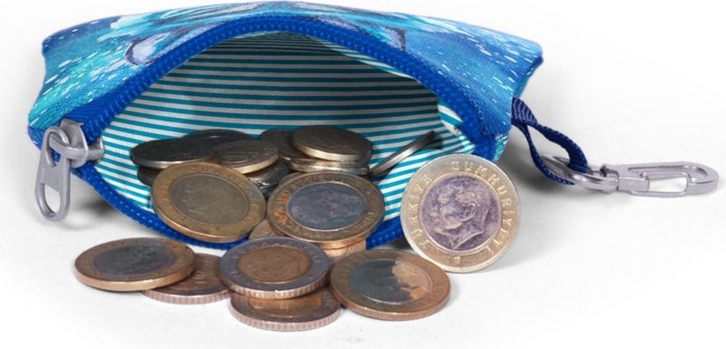 CORAL HIGH Blue Wolf Patterned Coin Purse Boy  - Image 3