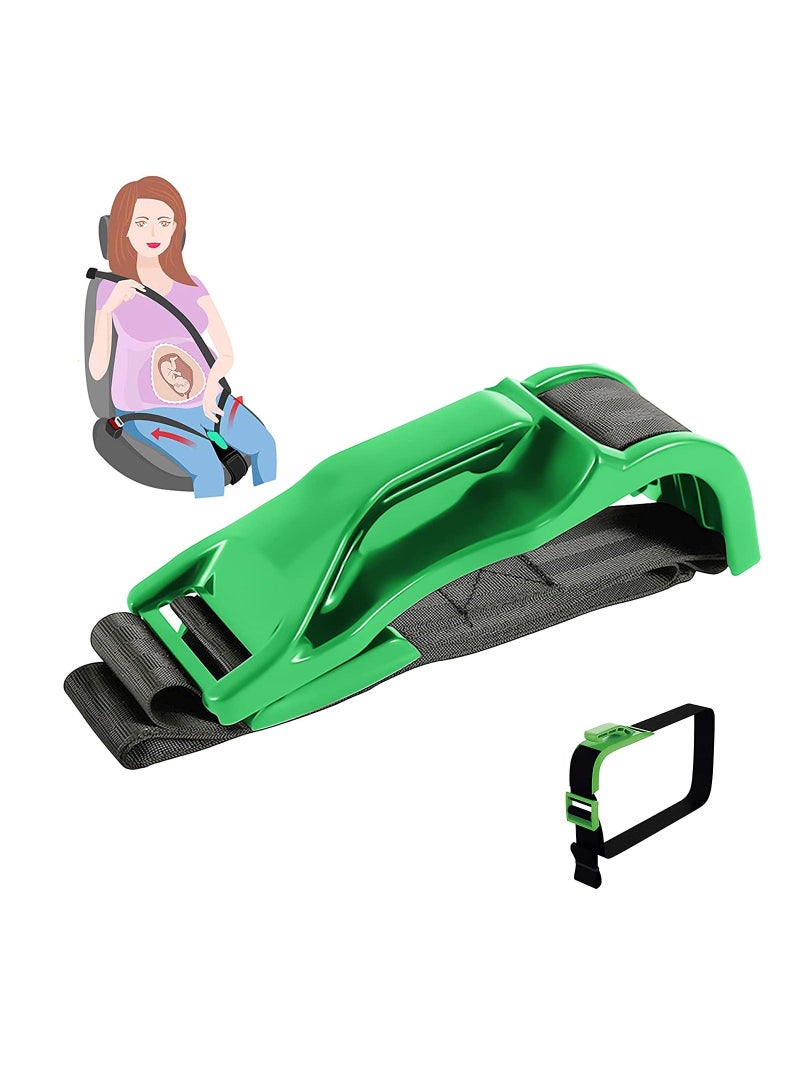 Pregnancy Car Seat Belt Adjuster Bump Strap for Pregnant Women Protect Belly Prevent Compression of Abdomen Maternity Cover Expectant Mothers Green - Image 1