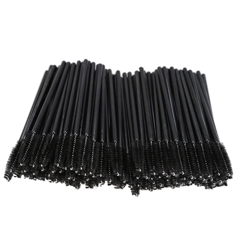 GoWorth 200 PCS Disposable Eyelash brush Mascara Wands Spoolies for Eye Lash Extension, Eyebrow and Makeup (Black&Rose red) - Image 4