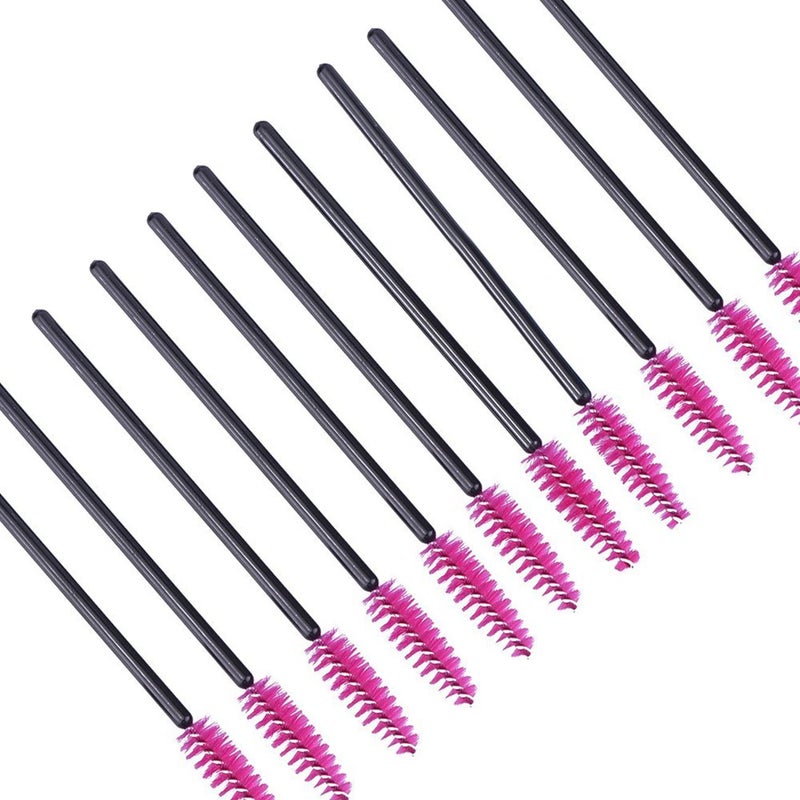 GoWorth 200 PCS Disposable Eyelash brush Mascara Wands Spoolies for Eye Lash Extension, Eyebrow and Makeup (Black&Rose red) - Image 5