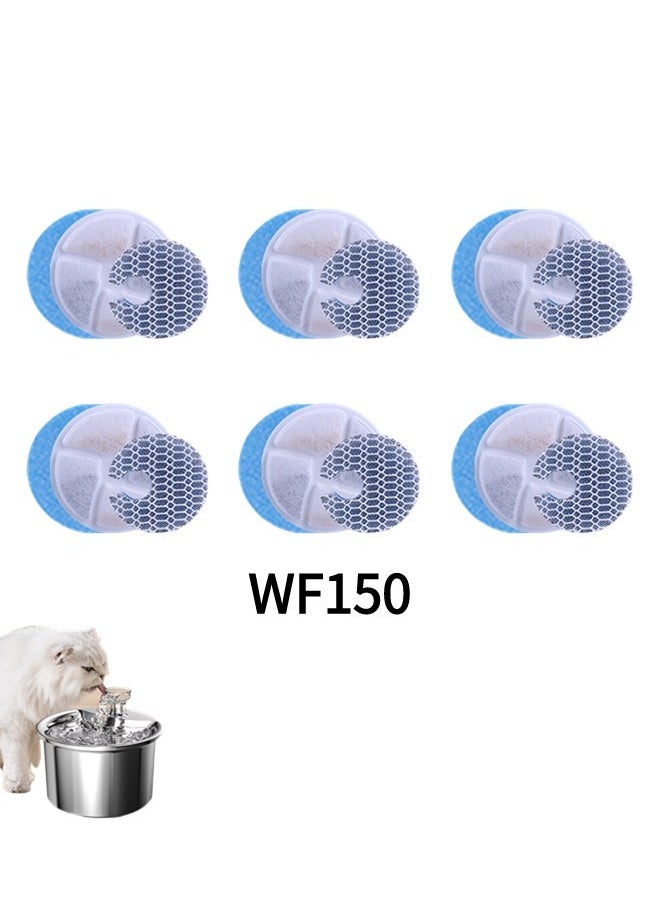 Generic Cat Water Fountain Filter, 6 Pack Replacement Filters for WF150 Automatic Pet Water Dispenser  - Image 1