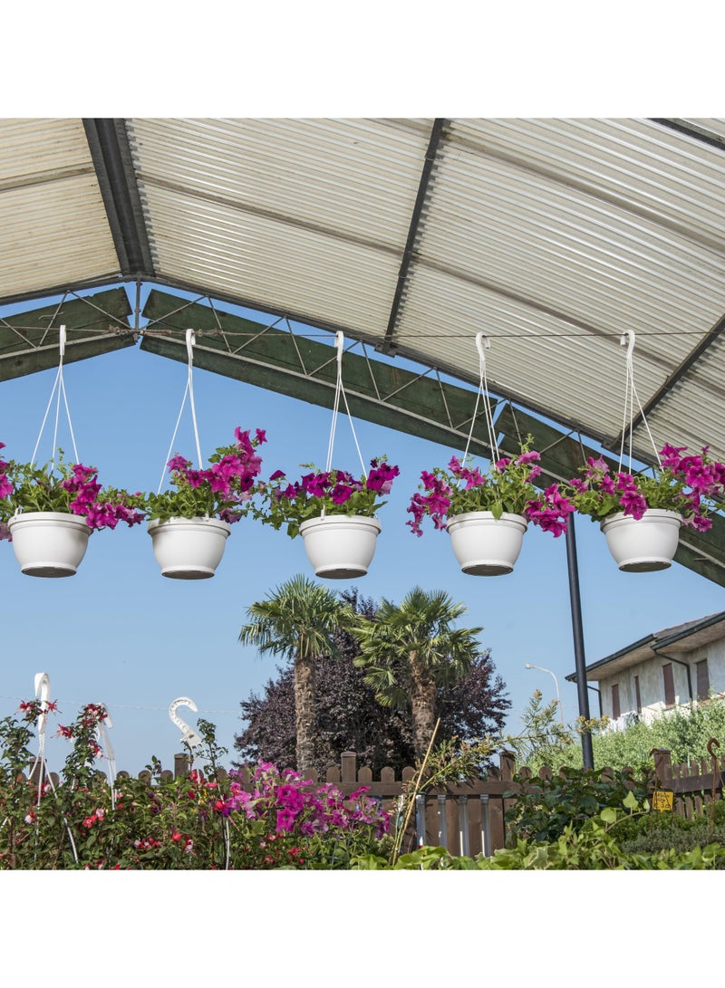 IDEL Hanging Planter Pot Set with Saucers - Kit Lipari – Indoor Outdoor Flower Pots for Balcony, Wall & Garden – Durable Plastic – 3L & 6L Sizes - Made in Italy - by Idel - Image 4