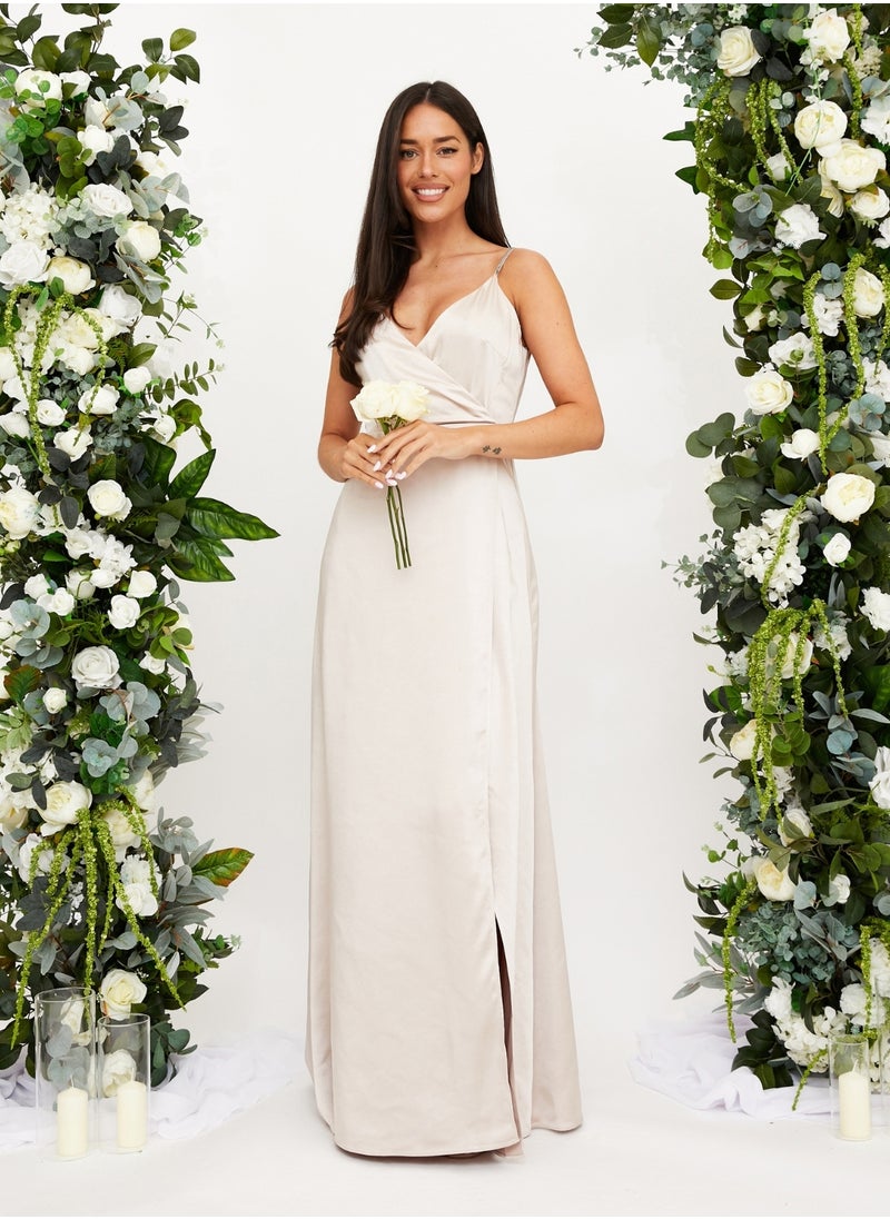 Style Cheat Diamante Strap Maxi Satin Dress  - Image 4