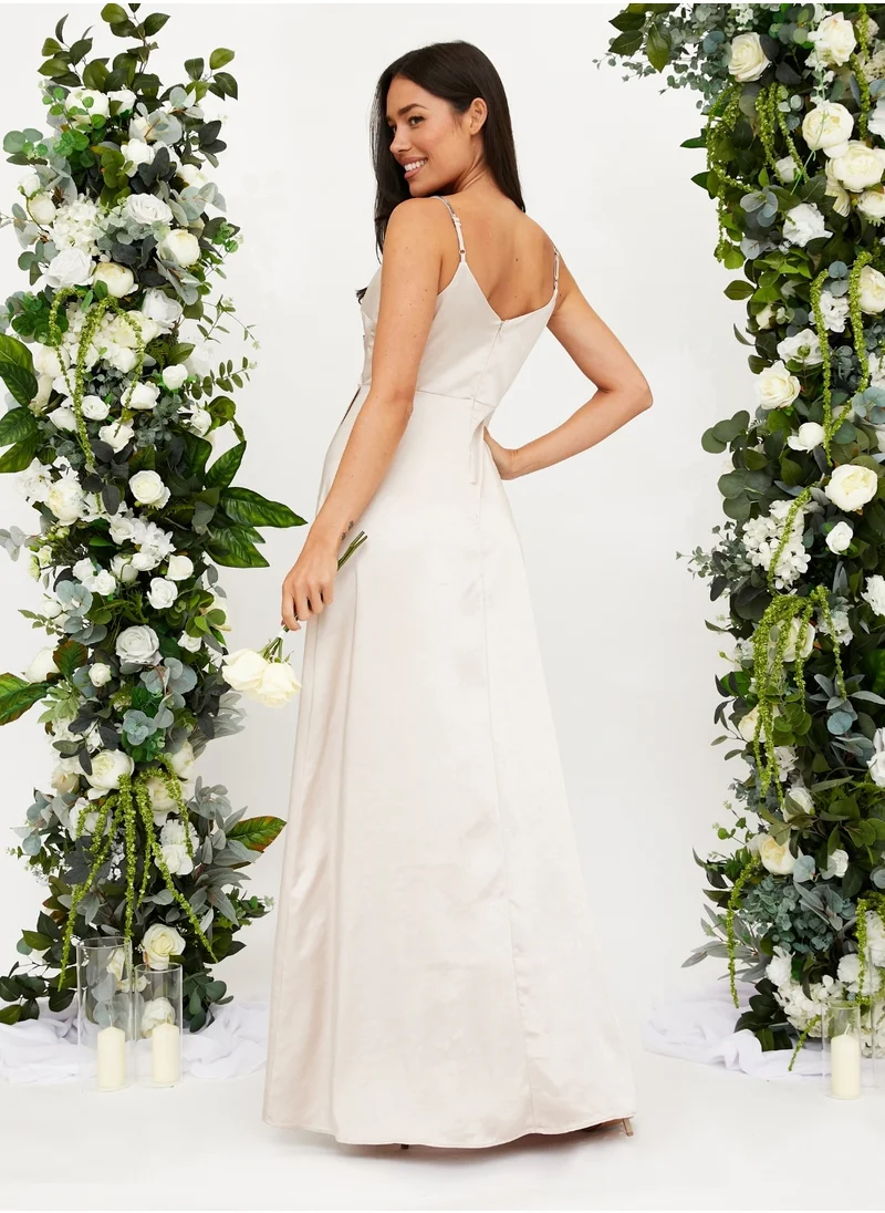 ستايل تشيت Diamante Strap Maxi Satin Dress