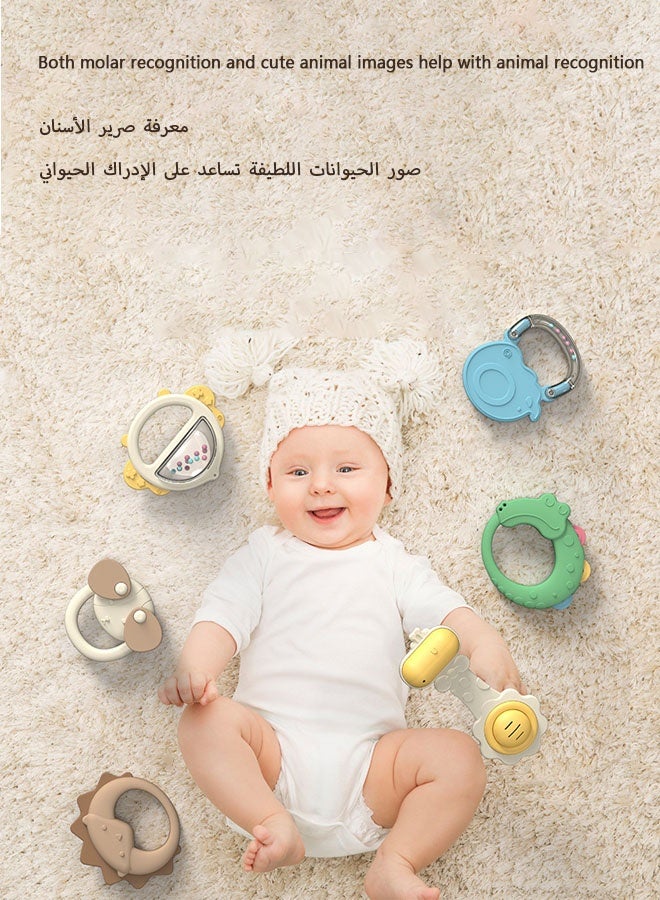 كيلا لعبة خشخيشة للأطفال، 8 قطع، ألعاب تسنين للرضع، مجموعة ألعاب حسية خشخيشة الإمساك والدوران، مادة سيليكون صالحة للطعام، هدية ألعاب حديثي الولادة، مجموعة ألعاب تعليمية مبكرة - Image 2