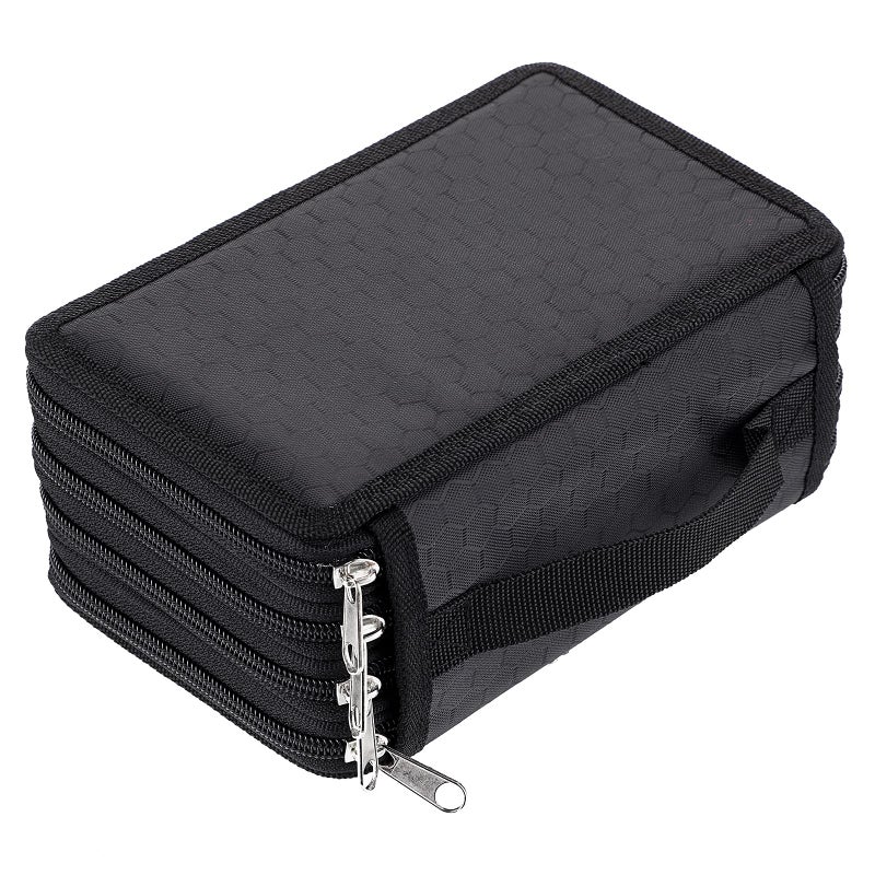 BTSKY Handy Wareable Oxford Colored Pencil Bags Large 72 Slots Pencil Organizer Portable Watercolor Pencil Wrap Case (Black) - Image 5