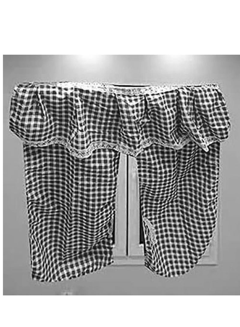 Modern Window Curtain, Black  - Image 1