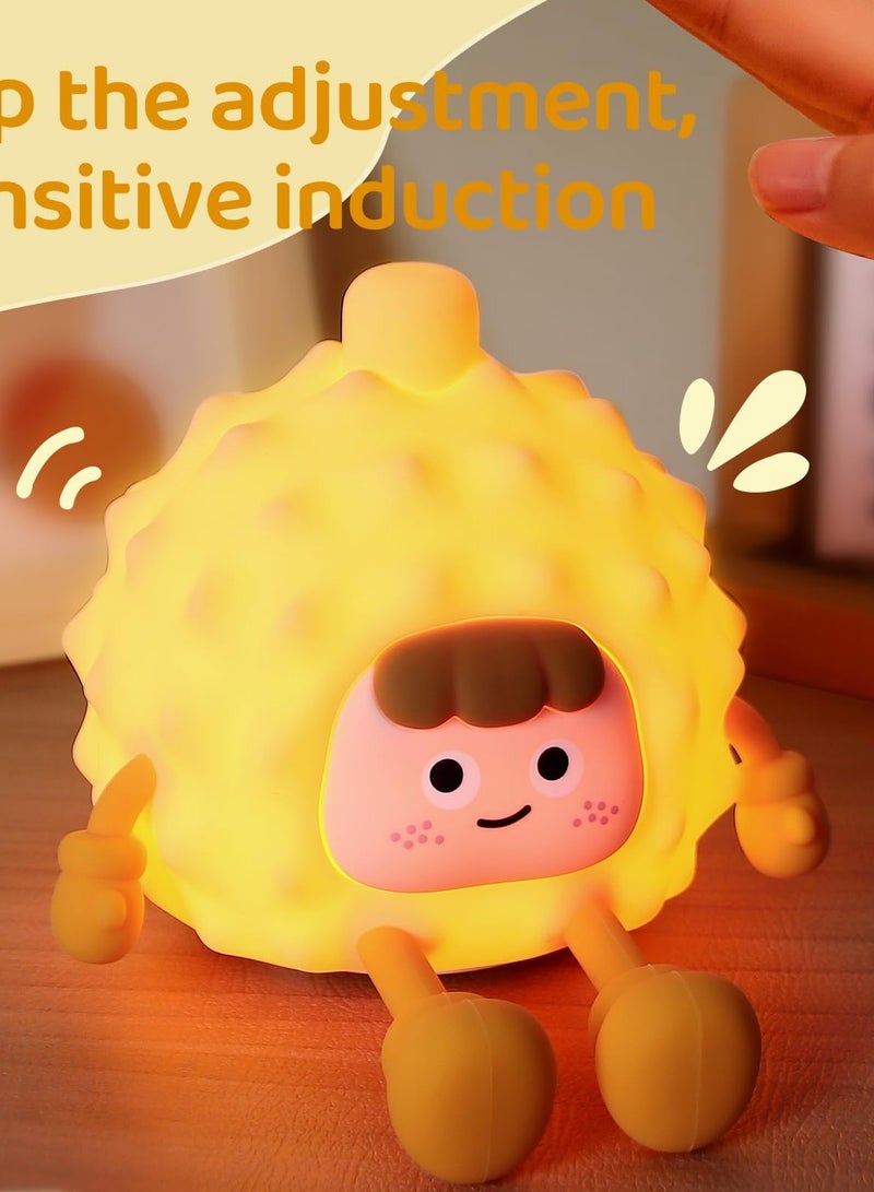 SYOSI Durian Night Light, Cute Durian Lamp for Kids, Dimmable Durian Touch Light, Nursery Nightlight for Room Decor, Night Birthday Gift Light, Rechargeable Durian Nightlight, Gifts Stuff for Boys Girls - Image 4