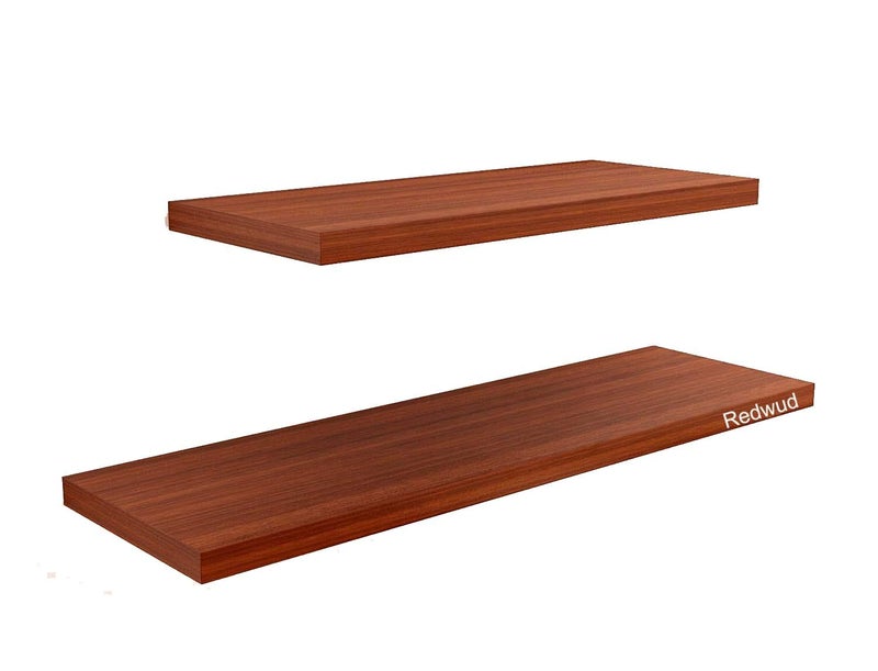 Redwud Redwud Lyla Multipurpose Wooden Wall Mounted Shelf Book Shelf Corner Shelf for Wall Decor Display Rack and Shelves Wall Shelves for Living Room Bedroom Office Walnut Set of 2 - Image 5