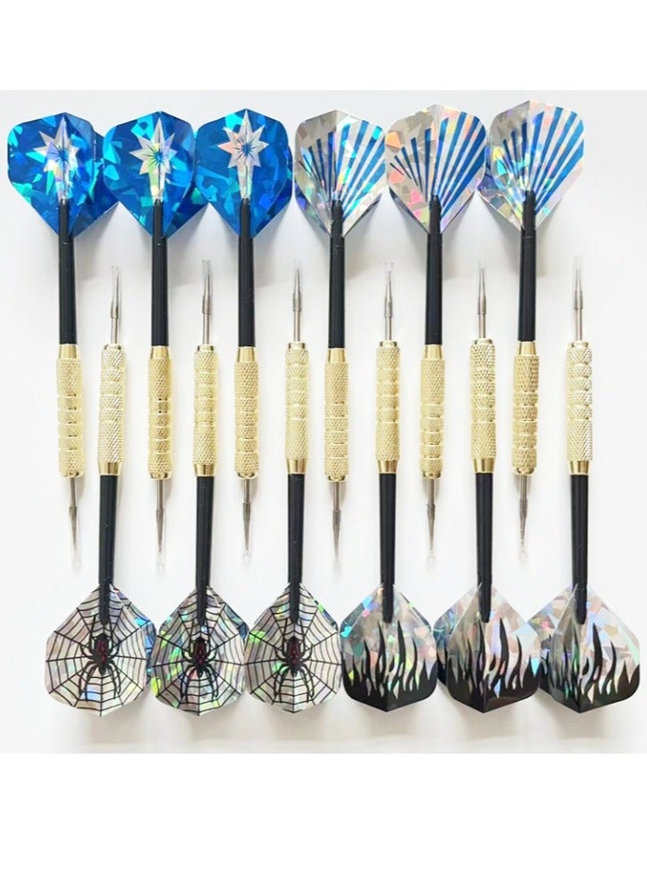 OASIS-TH 12 PCS Steel Tip Darts Set Professional Darts Steel Tip for Dartboard with Brass Barrels, Flights Darts Metal Tip - Image 1