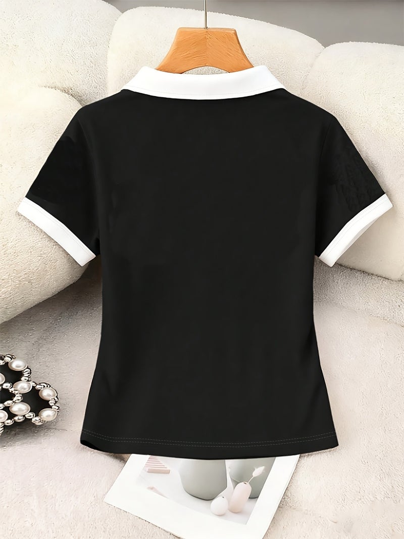 Women's Short Sleeve Crew Neck T - Shirt - Solid Color Blouse - Compatible Basic Top Suitable for Summer & Spring, Machine Washable Casual Shirt, Minimalist Wardrobe Essential for... - Image 2